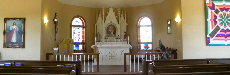 An image of the front altar.